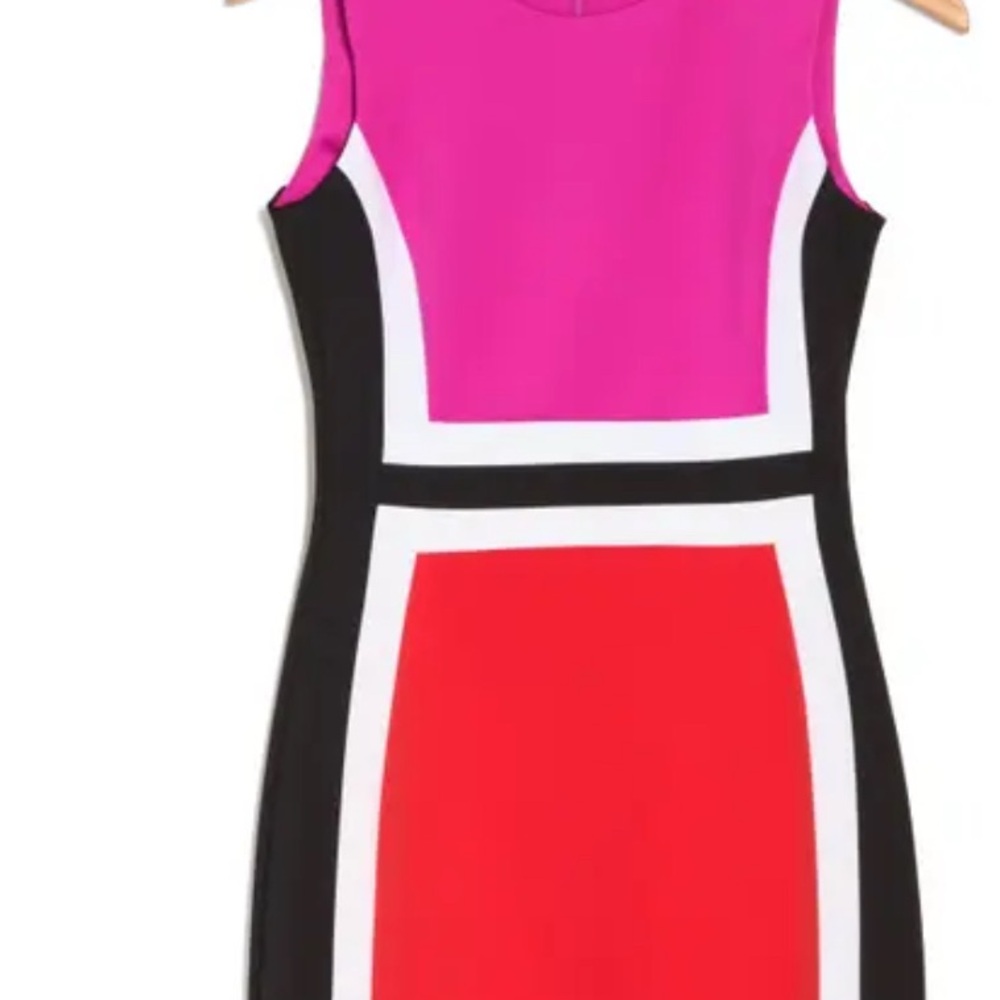 CALVIN KLEIN
Colorblock Scuba Sheath Dress